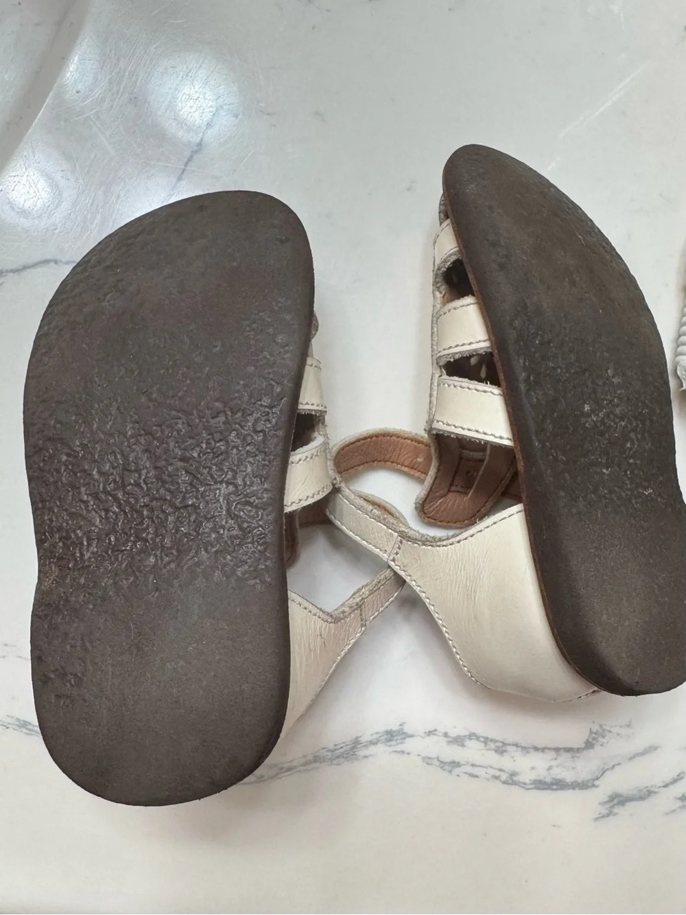 Adelisa & Co White Leather Closed-Toe Sandals